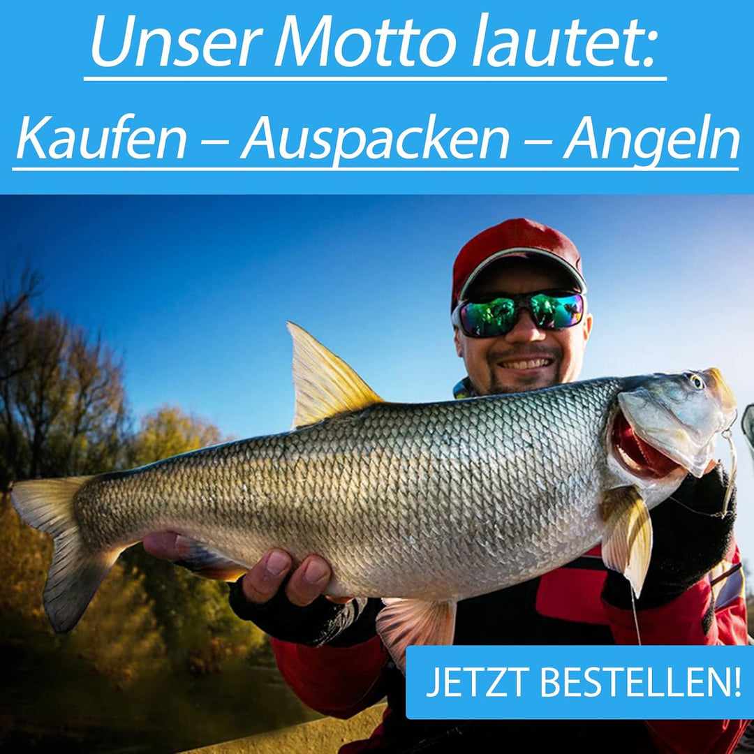 Angelset Forelle/Barsch mit Kescher [Angelfertig montiert &amp; Angelrolle bespult] Angelset komplett fü