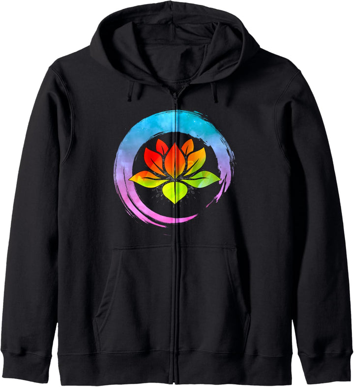 Zen-Lotusblume Japanisch-Buddhistische Meditation Natur-Mand Kapuzenjacke