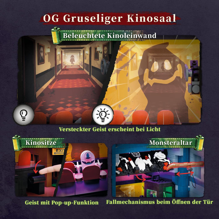 PANTASY Geisterkino Klemmbaustein-Set mit LED-Beleuchtung für Erwachsene