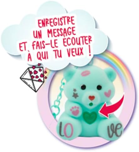 Coccolotti Love&Tell 4ever - Aquamarin-Bär, mit Aufnahmefunktion und Schlüsselanhänger, interaktive