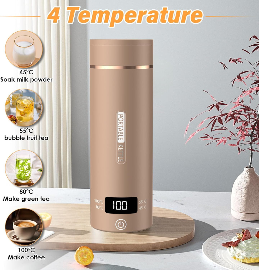 Elektrischer Reisewasserkocher Klein 500ML, Kleiner Wasserkocher Reise Schnelles Kochwasser Mini -Wa