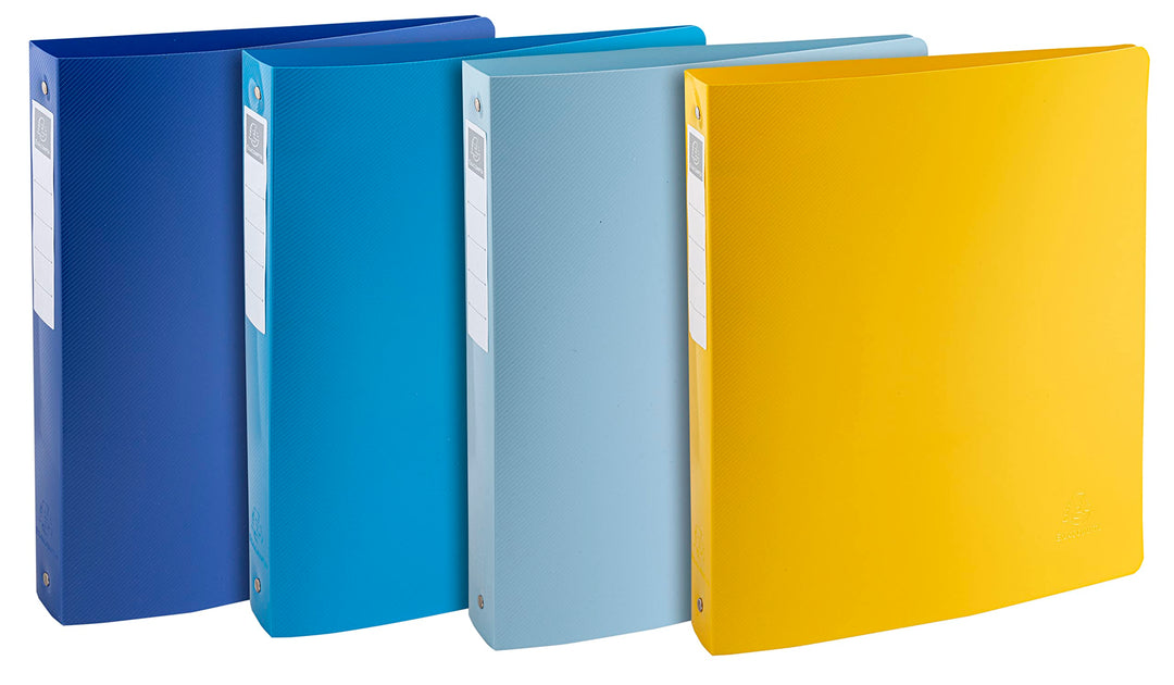 Exacompta 51140E 4er Pack Ringbücher BeeBlue Recycling-Kunststoff 4 O-Ring-Mechanik DIN A4 Füllhöhe