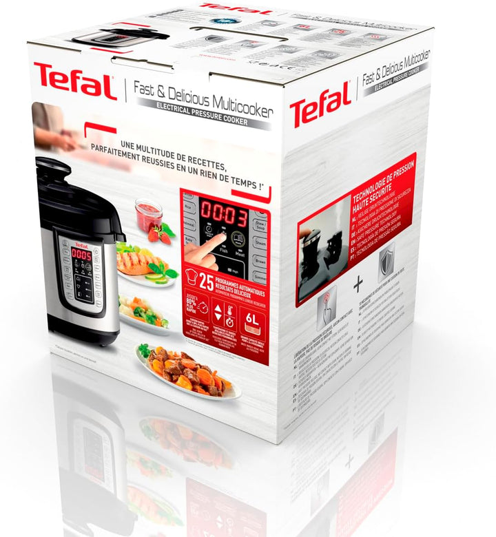 Tefal CY505E Fast & Delicious Multikocher | elektrischer Schnellkochtopf|25 Automatische Programme|F