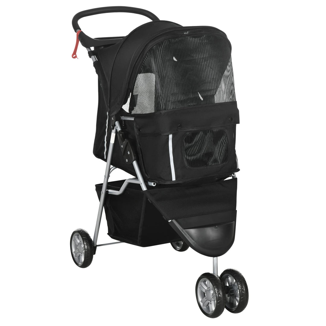 PawHut Hundewagen Hundebuggy klappbar für Hunde &amp; Katzen bis 10 kg Katzenbuggy mit Kissen Netzfenste