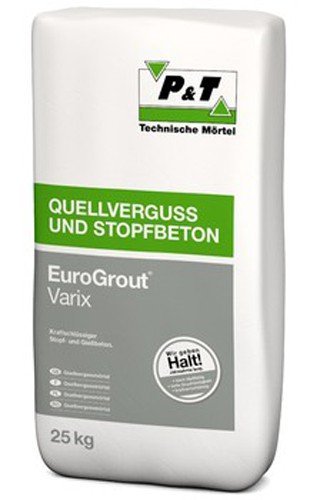 EuroGrout Varix Fliess-u.Stopfmoertel 0-4 mm 25 kg - kraftschlüssiger Stopf- und Giessbeton für klei