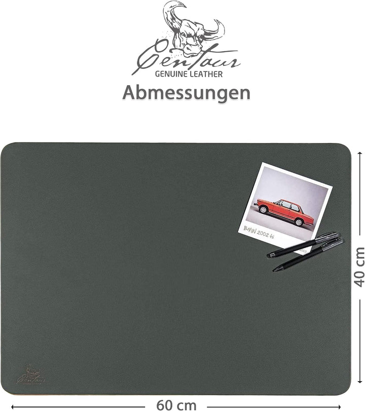Centaur - Hochwertige Leder Schreibtischunterlage - Flaschengrün 40x60 cm - ideal für Büro und Zuhau