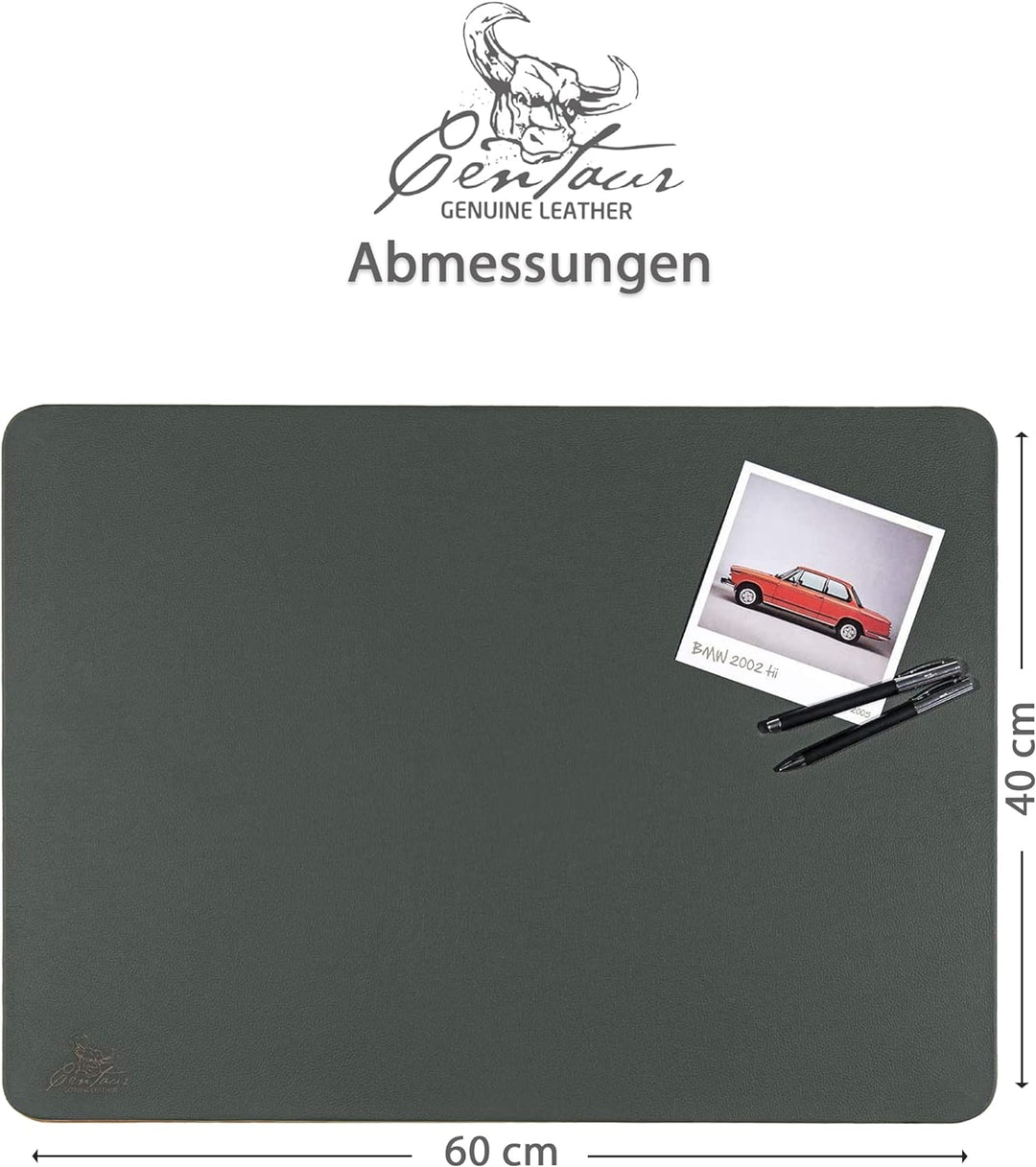 Centaur - Hochwertige Leder Schreibtischunterlage - Flaschengrün 40x60 cm - ideal für Büro und Zuhau