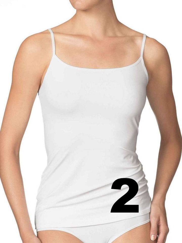 2er | 4er Pack Damen Unterhemd Spaghetti Top mit oder ohne Spitze Schwarz oder Weiss mit Elastische