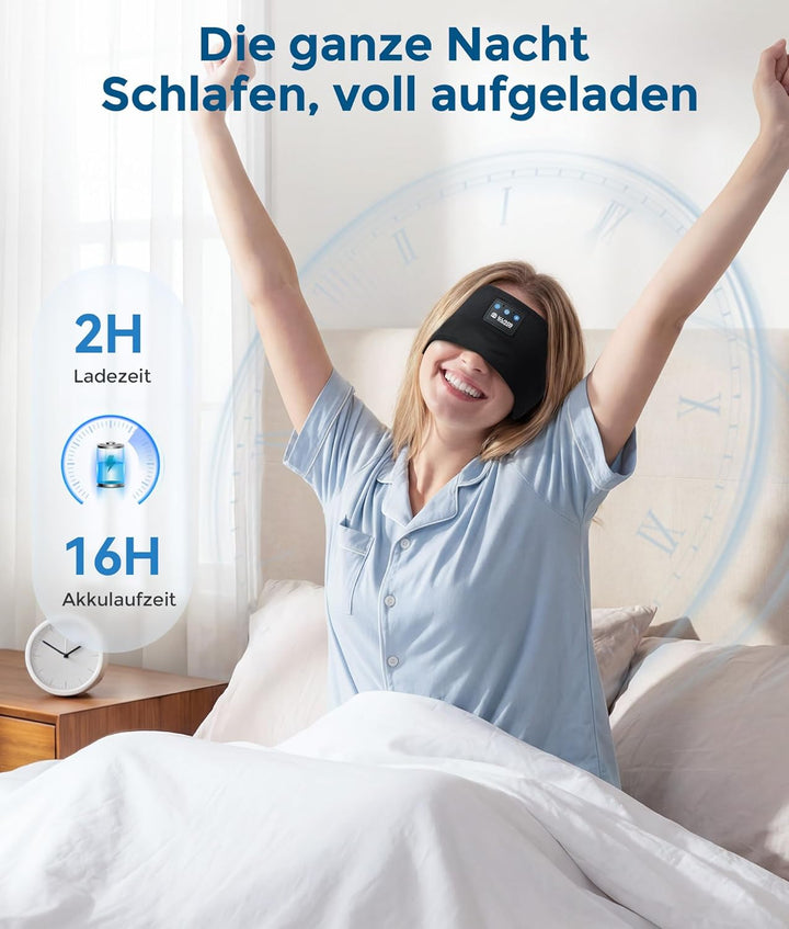 Schlafkopfhörer Bluetooth, Kopfhörer Schlafen, Schlaf Stirnband Kopfhörer Headband Schlafmaske, Spor