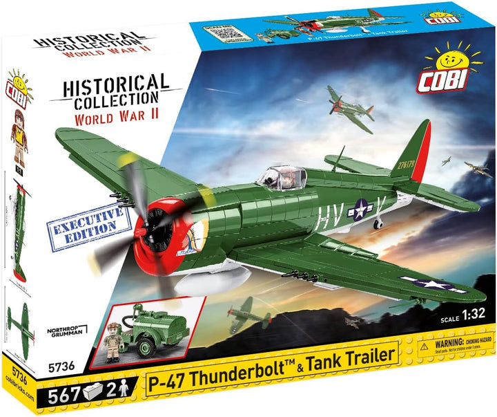 COBI 5736 Historical Collection WWII P-47 Thunderbolt & Tankanhänger Bausteine, Various