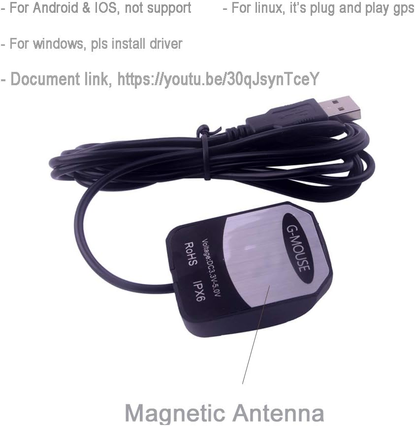 DIYmalls VK-162 G-Mouse Remote Mount USB GPS Dongle Empfänger Externe Antenne für Raspberry Pi Linux