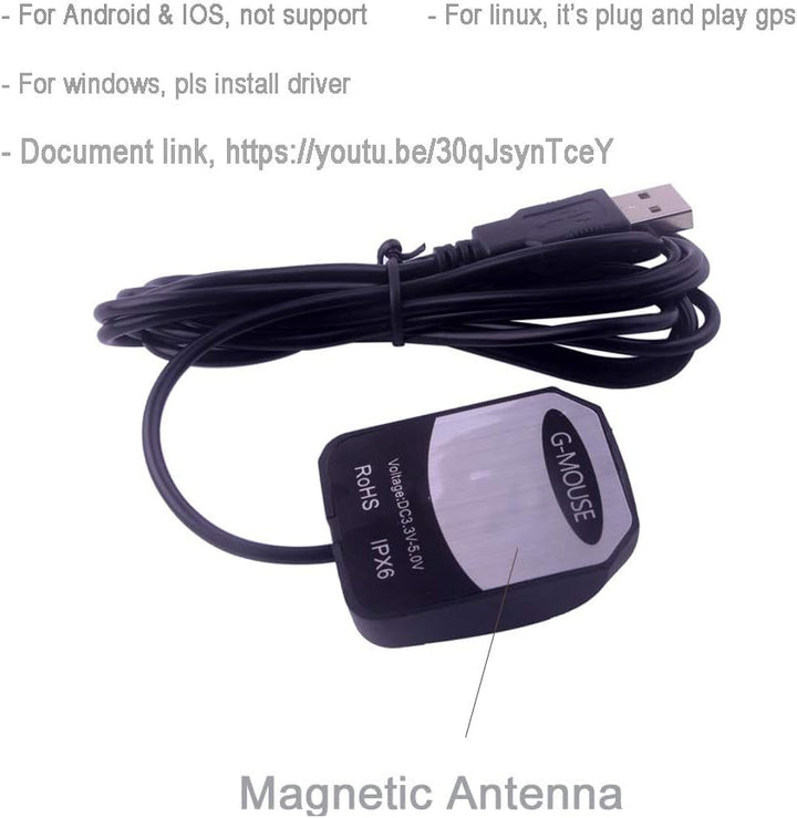 DIYmalls VK-162 G-Mouse Remote Mount USB GPS Dongle Empfänger Externe Antenne für Raspberry Pi Linux