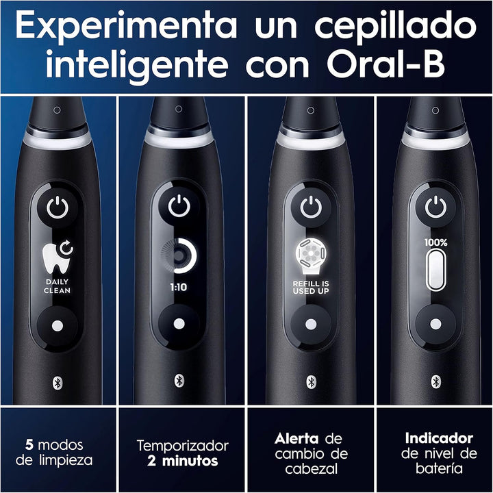 Oral-B iO 7N Elektrische Zahnbürste, Schwarz, Bluetooth, 2 Aufsteckbürsten, 1 Reiseetui