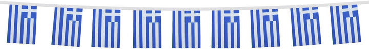 AZ FLAG FAHNENKETTE GRIECHENLAND 12 Meter mit 20 flaggen 45x30cm- GRIECHISCHE Girlande Flaggenkette