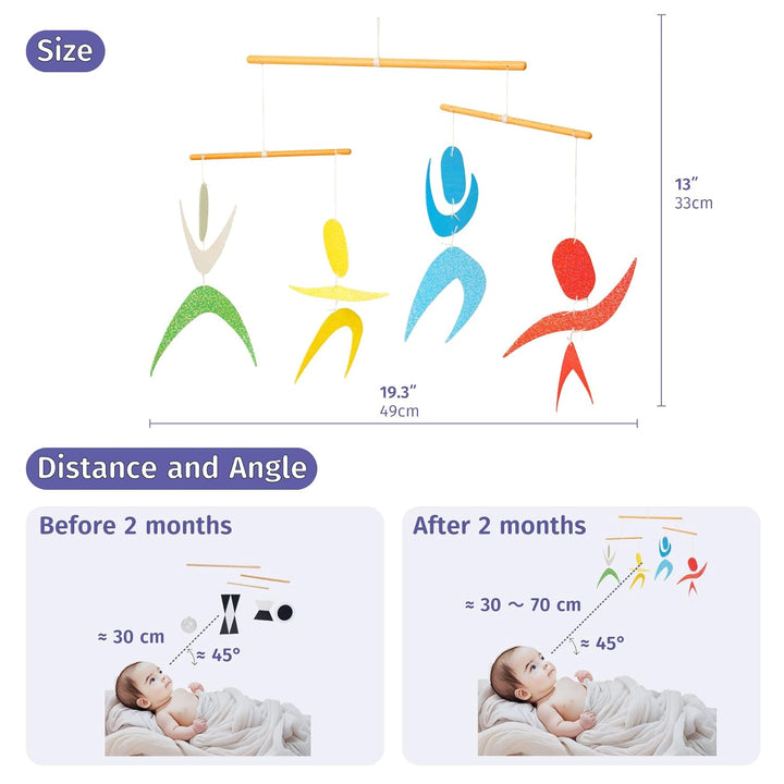 Sternentänzer Mobile, Montessori-Mobile, Babyspielzeug, Wickelspielzeug, Visuelle Verfolgung, Neugeb