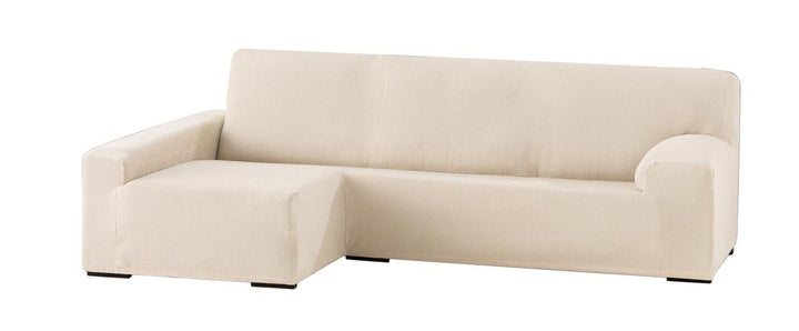 Eysa elastisch sofa überwurf chaise longue links, frontalsicht, Polyester-Baumwolle, 00-ecru, 90 x 2