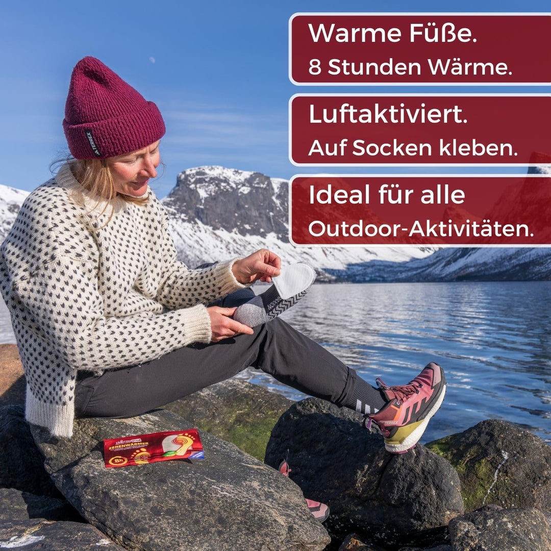 THERMOPAD Zehenwärmer - DAS ORIGINAL: 30 Paar Wärmepads für 8 Stunden Wärme | Sofort einsatzbereiter