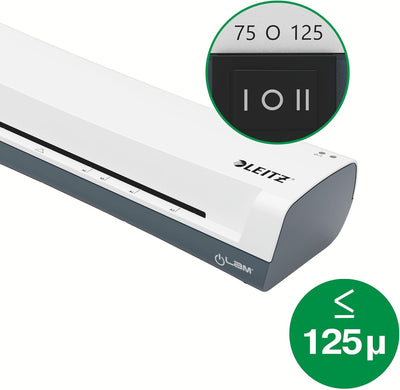 Leitz iLAM Home A3 Laminiergerät, Für 75 bis 125 mic Laminierfolien, 3 Minuten Aufwärmzeit, Inkl. St