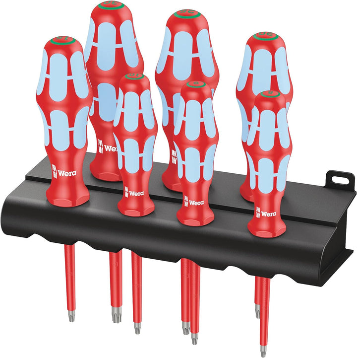 3167 i/7 VDE-isolierter TORX® Schraubendrehersatz, Edelstahl + Rack, 7-teilig