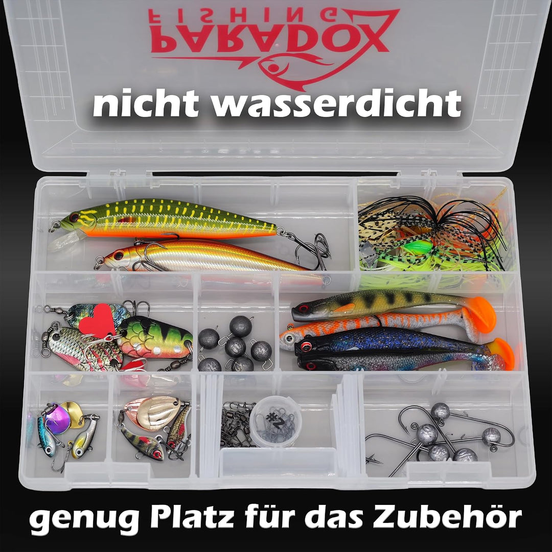 Köderboxen I 5x normale Box 27,5cm*18 * 4,5cm I Angelbox Köderbox Angeln Angelkoffer gross Tackle Bo