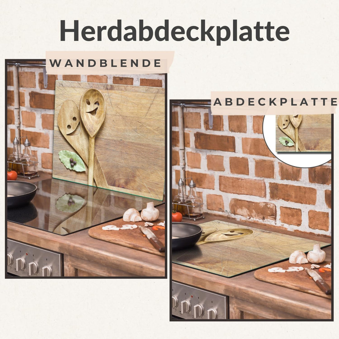 TMK ArtDeko Herdabdeckplatte 1 Teilig 60x52 cm - Spritzschutz Herdabdeckung – Herdschutz aus Sicherh