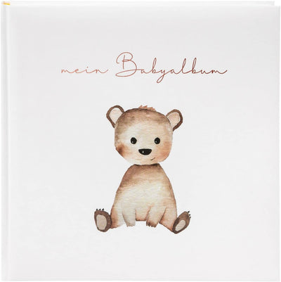 goldbuch 24 458 Fotoalbum Teddybär Foto Album 60 weisse Seiten für 120 Bilder, Babyfotobuch für Mädc
