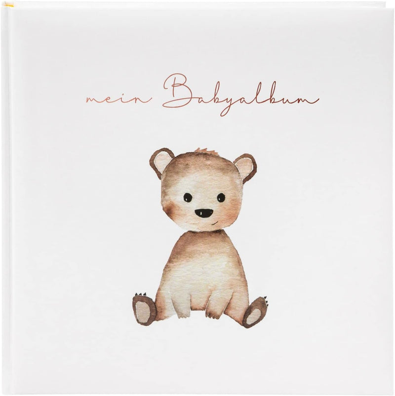 goldbuch 24 458 Fotoalbum Teddybär Foto Album 60 weisse Seiten für 120 Bilder, Babyfotobuch für Mädc