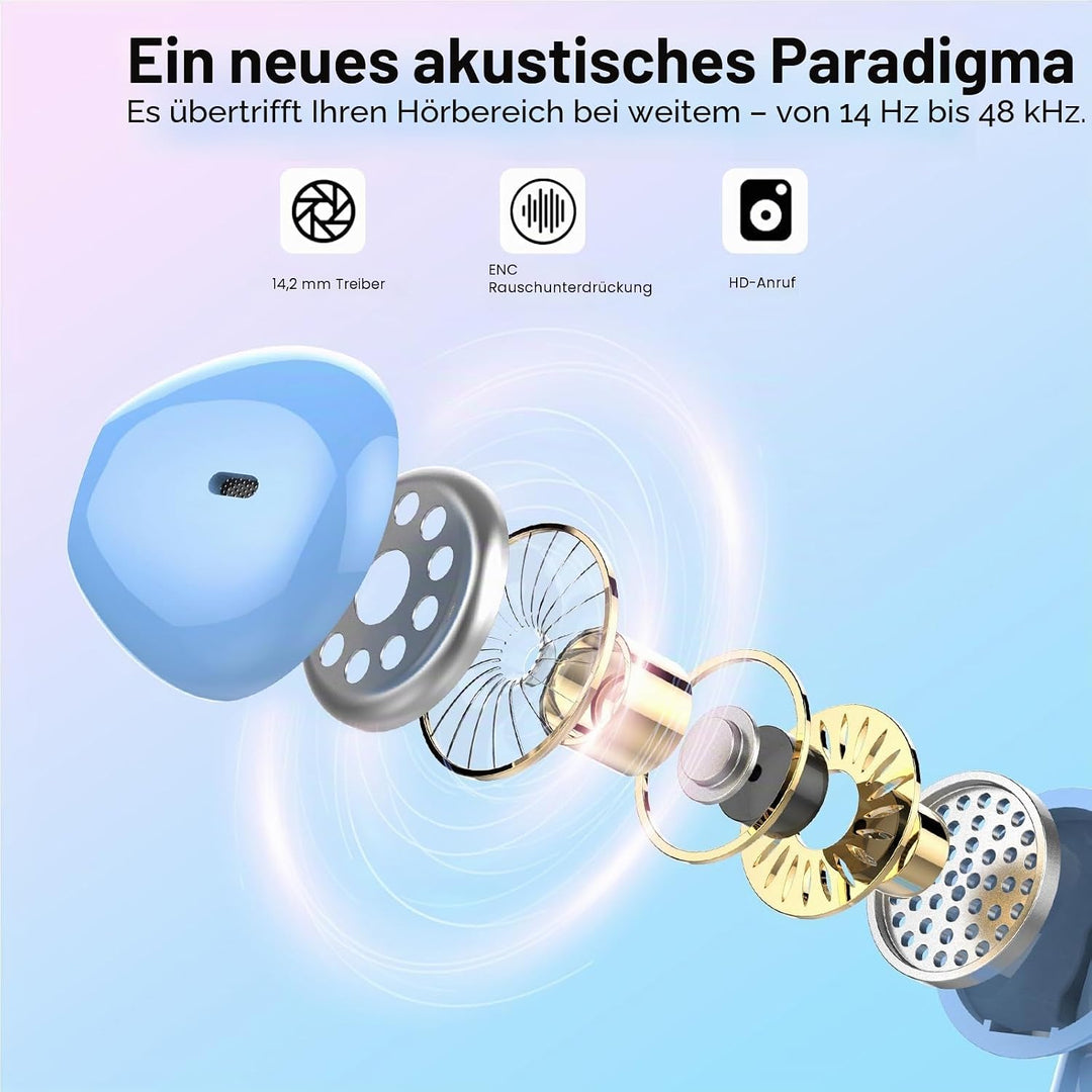 Jesebang Bluetooth Kopfhörer In Ear, Kopfhörer Kabellos Bluetooth 5.3, Ultraleicht Ohrhörer mit HD M