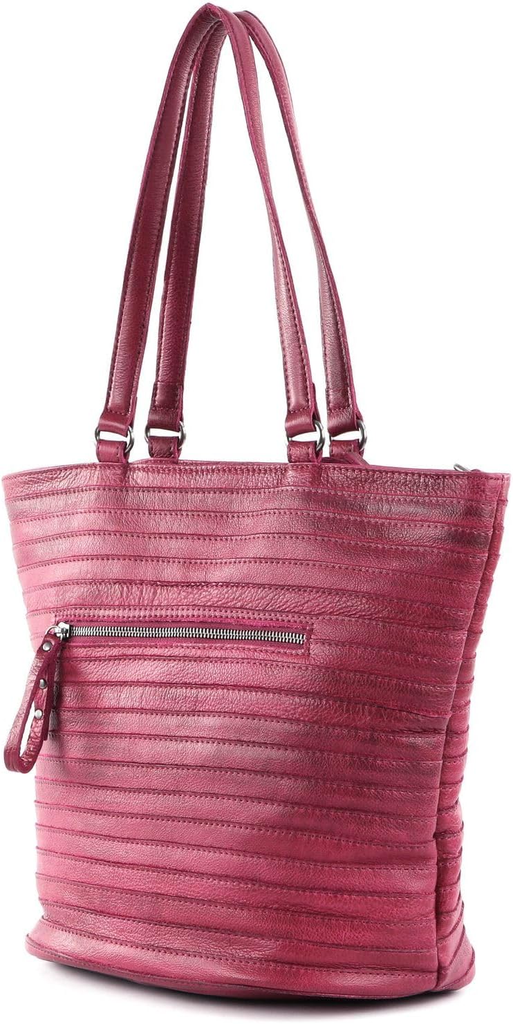 FREDsBRUDER Punz Shopper Tasche Leder 30 cm, orchid pink, Einheitsgrösse