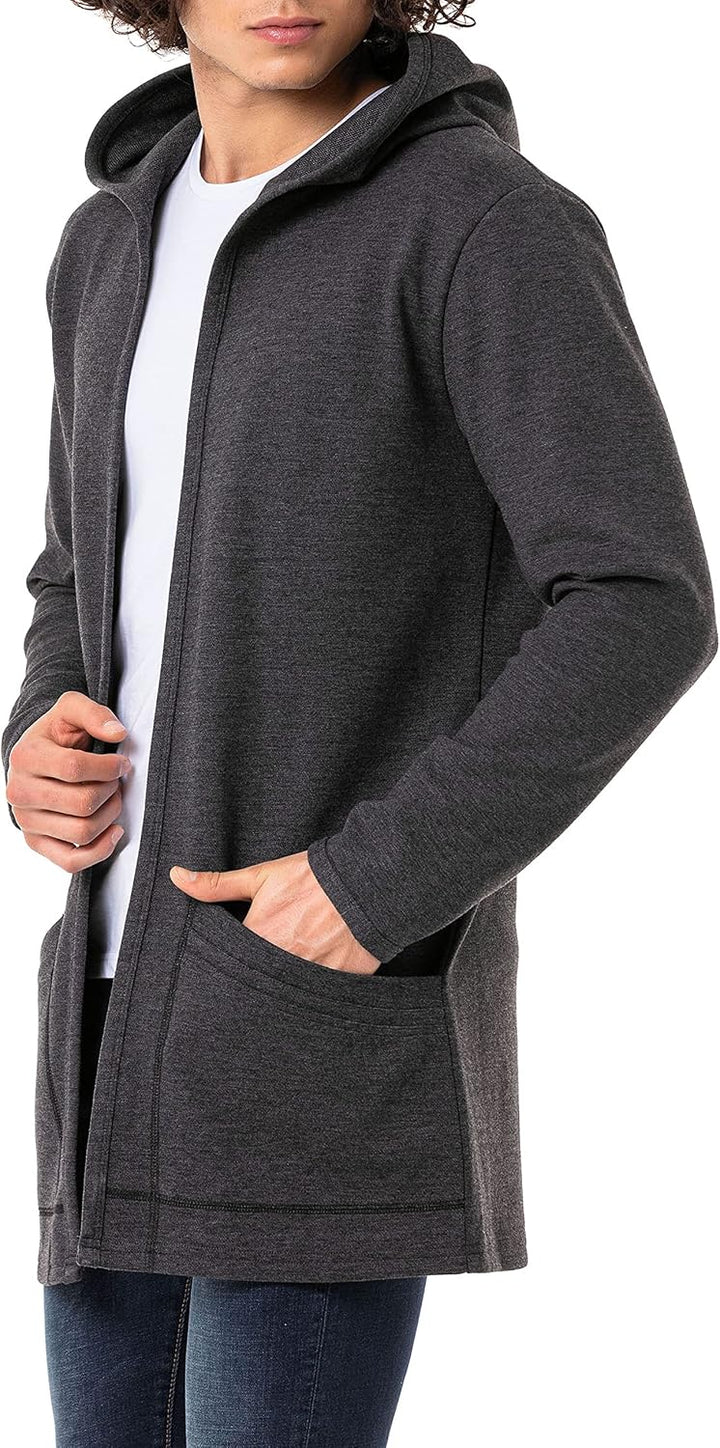 Redbridge Langer Kapuzen-Cardigan Bequemer offener Hoodie für Freizeit und Alltag, Anthrazit