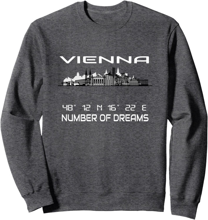 GPS Koordinaten Hauptstadt Österreich Tourist Skyline Wien Sweatshirt