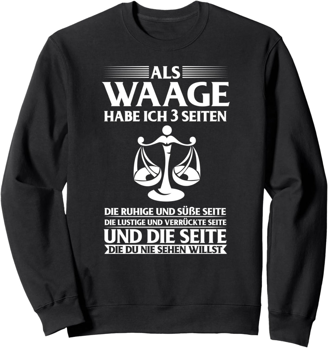 Sternzeichen Waage 3 Seiten Geburtstag Sweatshirt