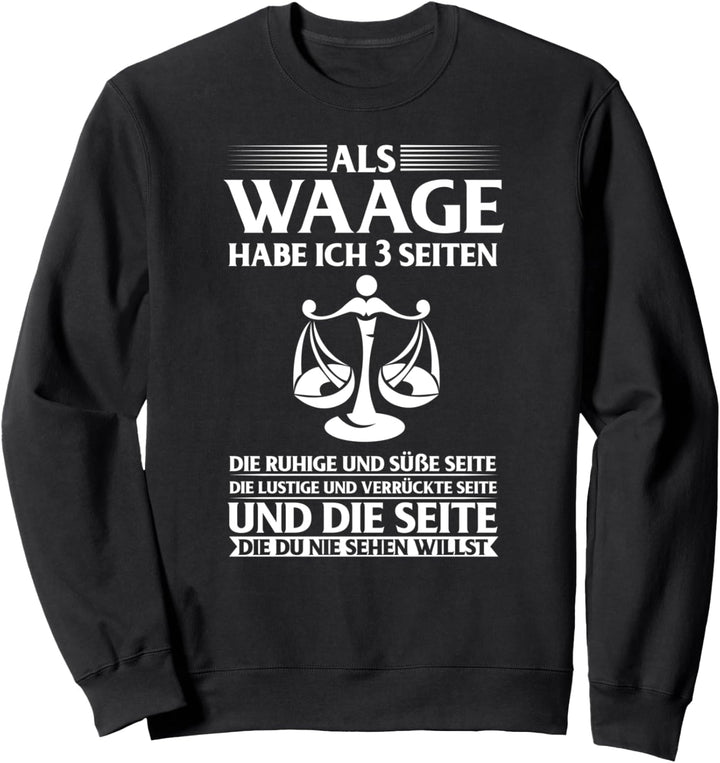 Sternzeichen Waage 3 Seiten Geburtstag Sweatshirt