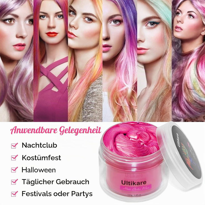 Haarfarbe Wachs,Ultikare Temporäre Haarfärbemittel, Instant Hair Dye Cream Mud Washable Natürliche H