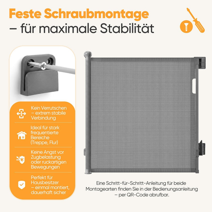 Sekey Treppenschutzgitter Ausziehbar 0-150 cm, Höhe 97 cm, Feste Schraubmontage Türschutzgitter, Kin