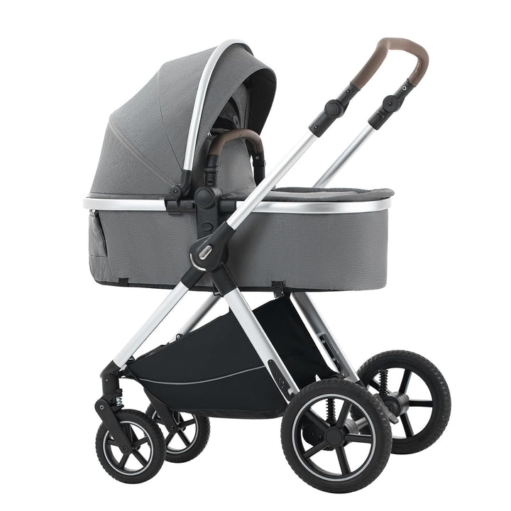 Kinderwagen 3 in 1,Puppenwagen Mit Babyschale Höhenverstellbarer Buggy Komplettset Faltbare tragbare