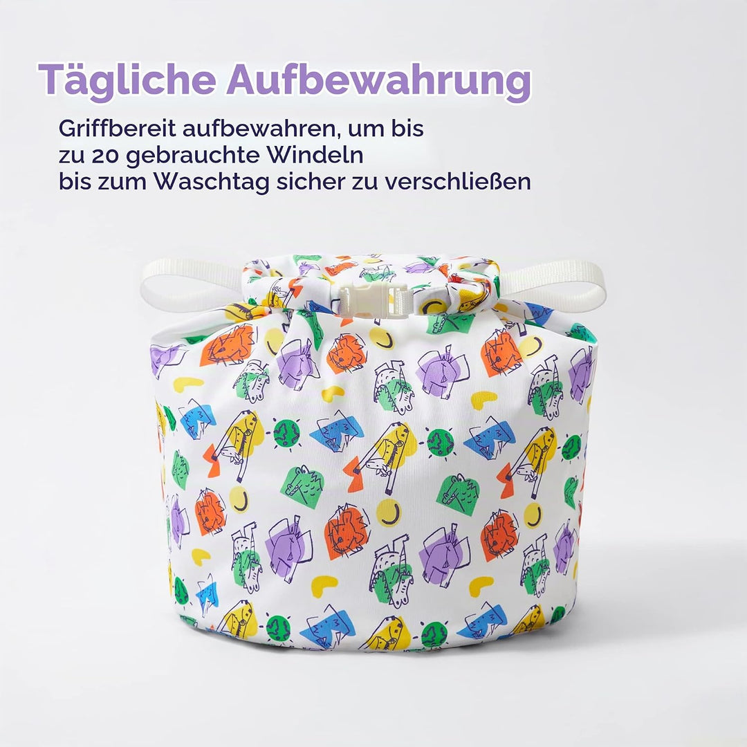 Bambino Mio, Stay at Home Nassbeutel – Grosse, wasserdichte Windelwäsche-Aufbewahrungstasche Laut, L