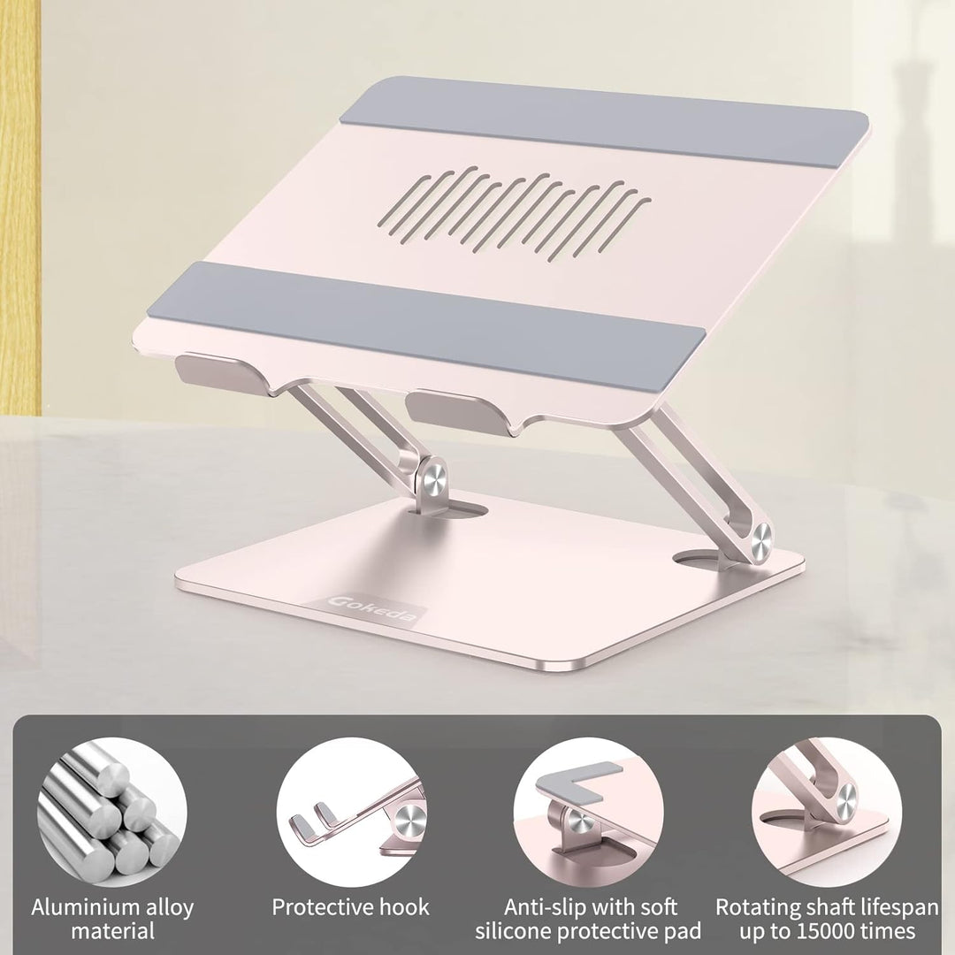 Gokeda Laptop Ständer, ergonomischer Laptopständer aus Aluminiumlegierung für den Schreibtisch, Note