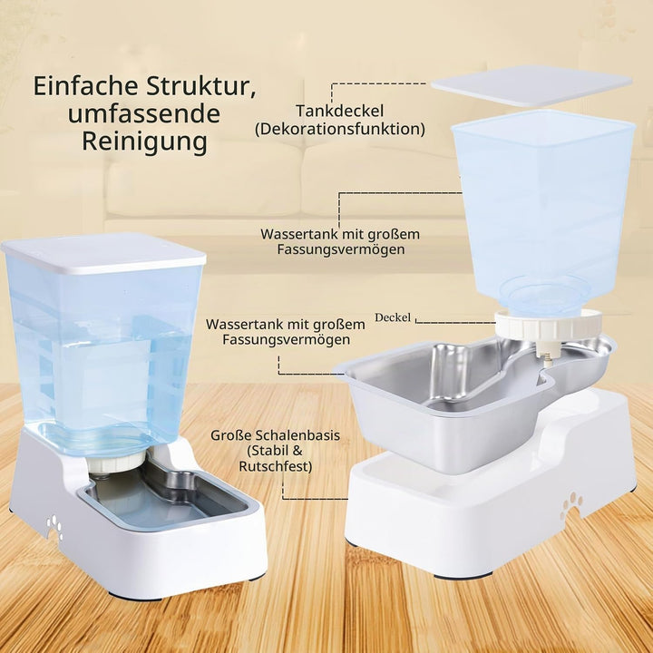 5L Automatischer Hundefutterspender und Hundewasserspender Katzenfutterspender und Katzenwasserspend