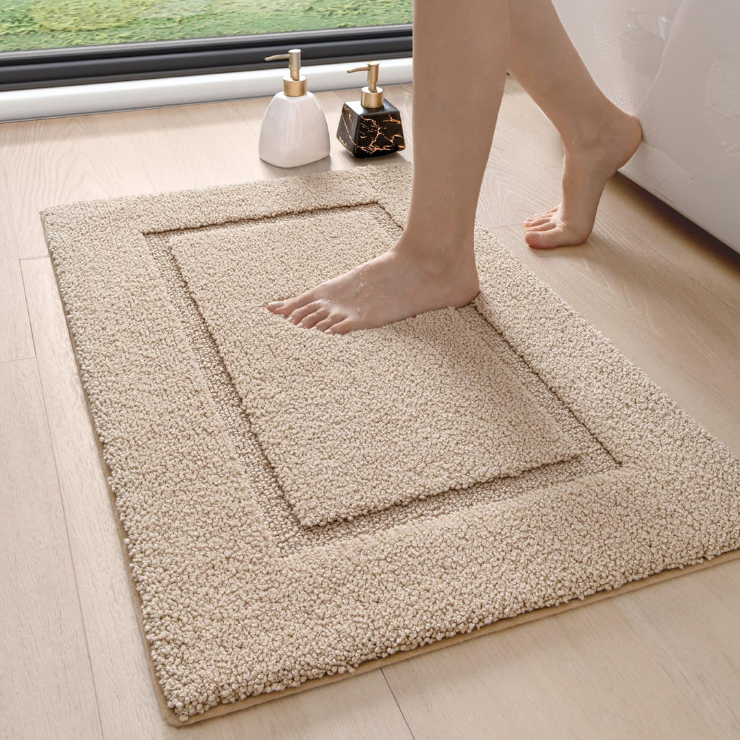DEXI Badezimmerteppich 60 x 90 cm, Badteppich rutschfest Waschbar, weicher Badematte, Mikrofaser Abs