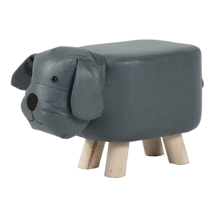 colourliving Tierhocker Hund Kinderhocker Tier Hocker Holz Kinder Sitzhocker Hund (blau-grau), Blau-