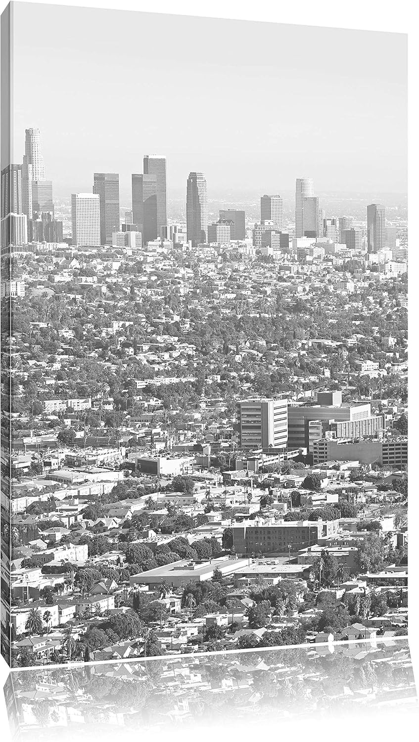 Pixxprint Los Angeles Metropolitan Area, Format: 70x100 auf hochkantiges Leinwand, XXL riesige Bilde