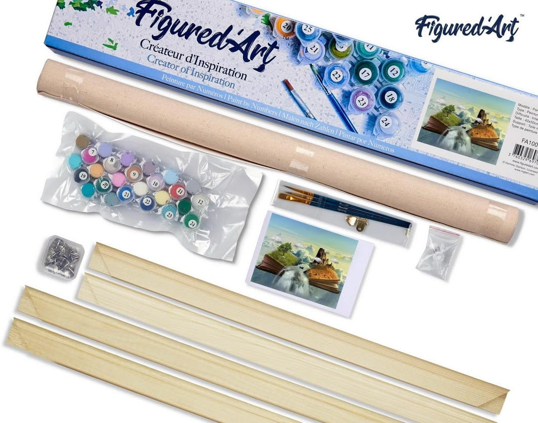 Figured'Art Malen Nach Zahlen Erwachsene Mit Rahmen Buch Landschaft - Paint by Numbers Basteln DIY B