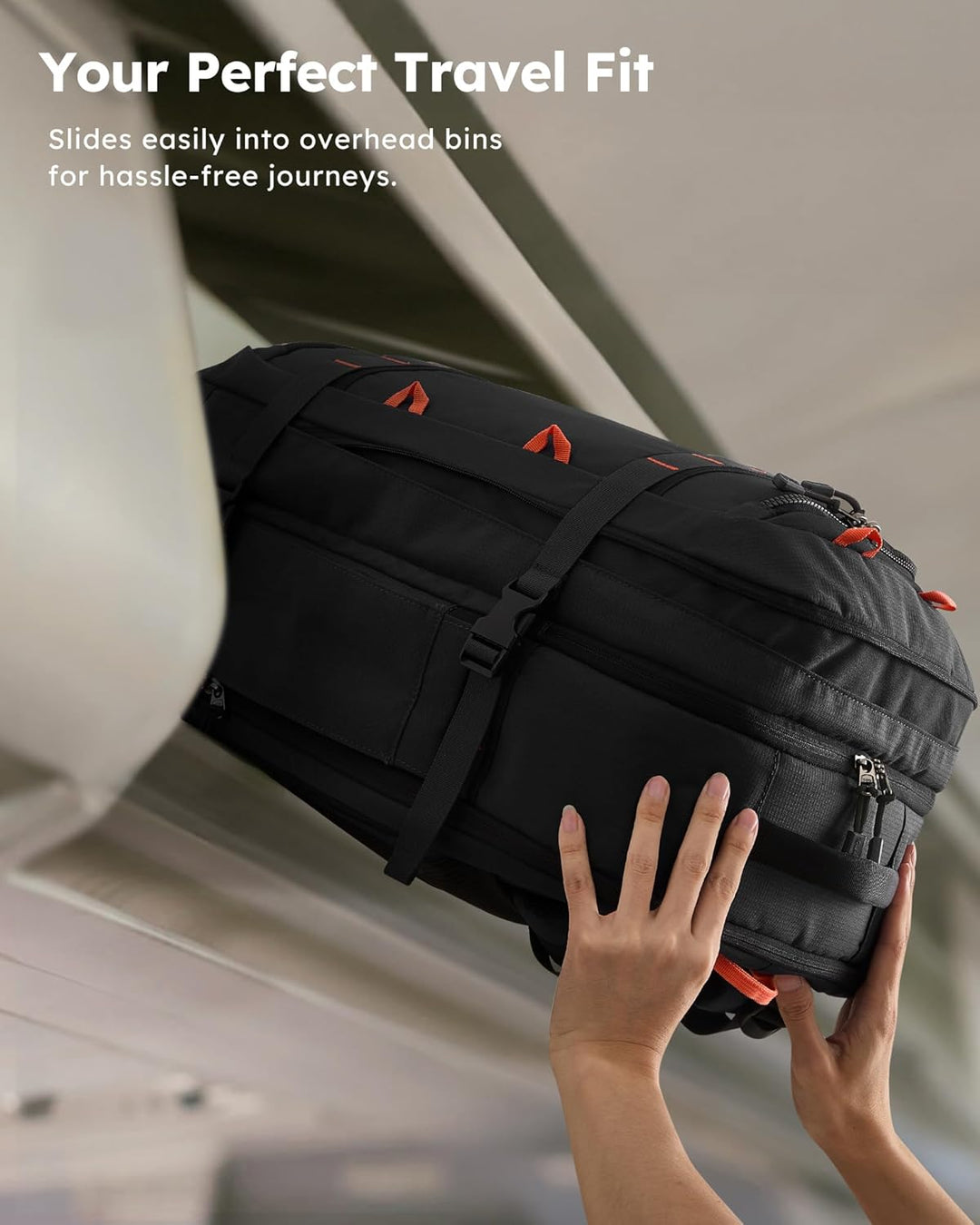 Tolaccea Handgepäck Rucksack, TSA-Freundlich Reiserucksack, Laptop Rucksack für 17.3 Zoll, Erweiterb