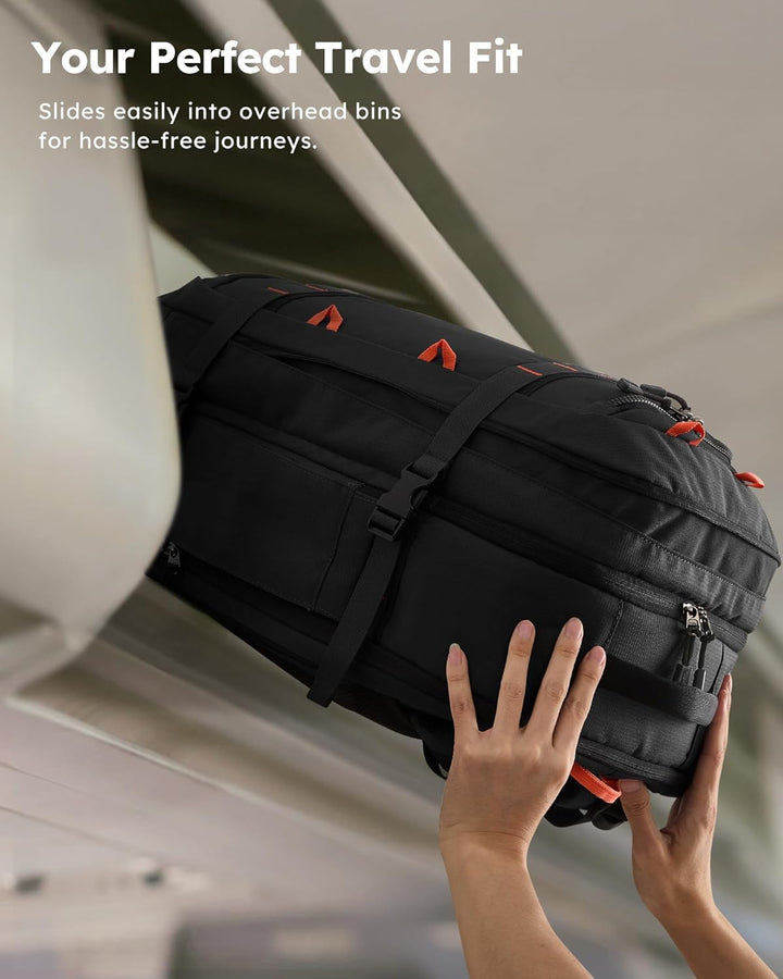 Tolaccea Handgepäck Rucksack, TSA-Freundlich Reiserucksack, Laptop Rucksack für 17.3 Zoll, Erweiterb
