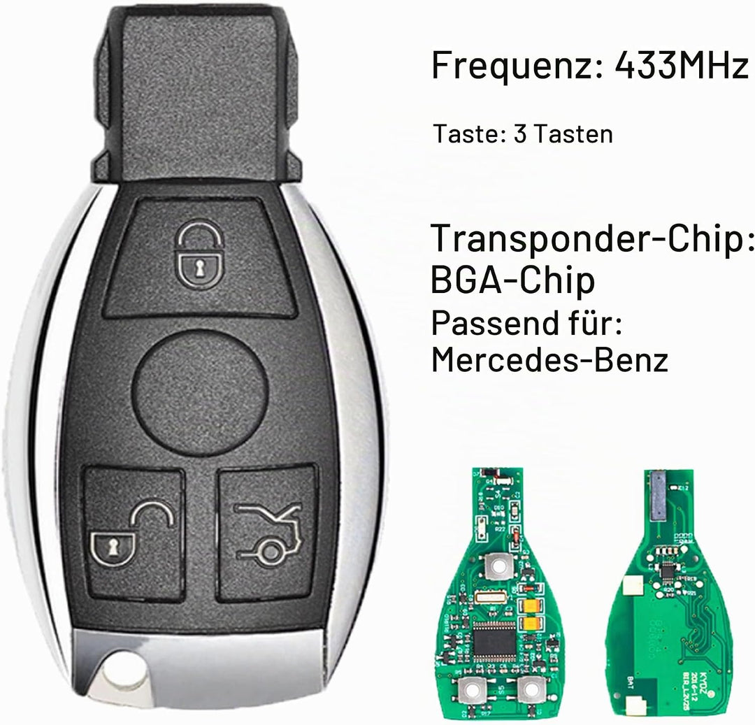Heart Horse 433 MHz AutoSchlüssel Gehäuse der Fernbedienung mit BGA Chip NEC Klinge für Mercedes-B-e