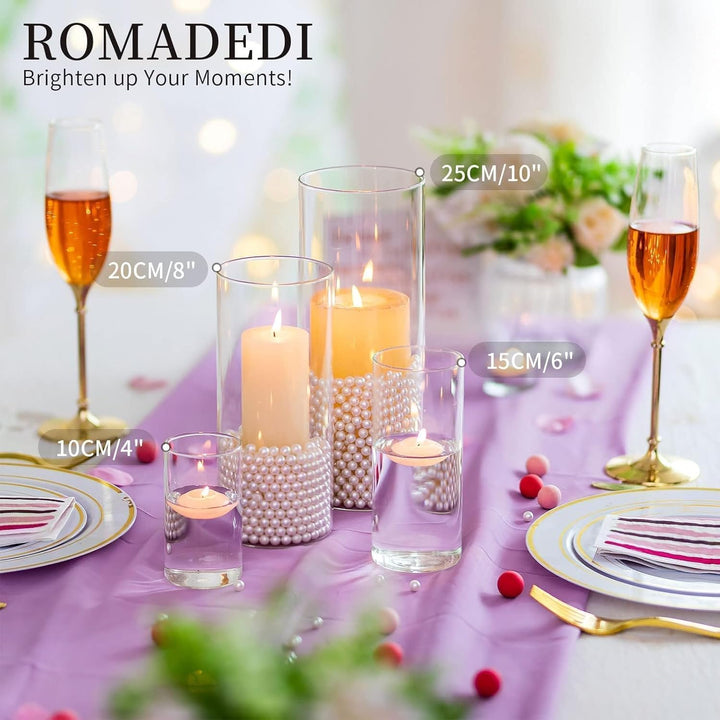Windlicht Glas Kerzenhalter Kerzenständer Glaszylinder：Romadedi 3er Set Windlichter Für Kerzen Stump