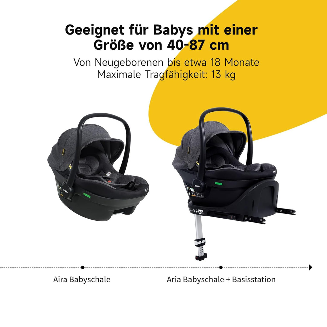 Jovikids Babyschale, Stufenlos verstellbare Liegeposition, Gruppe 0/0+ (40-87 cm) Baby Autositz mit