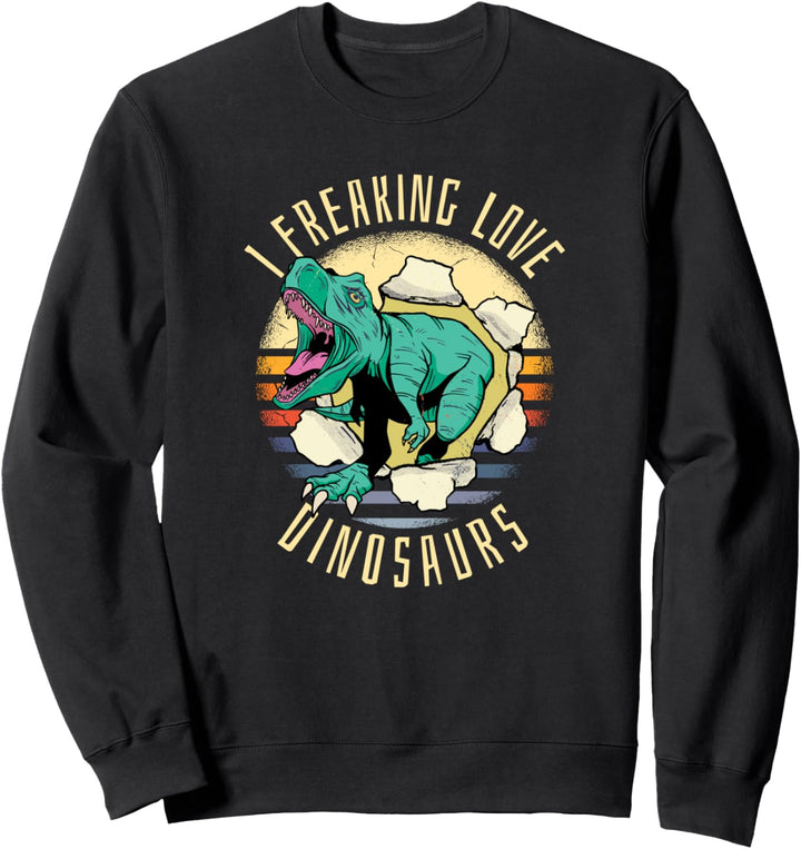 Retro-Vintage-Dinosaurier I Verrückte Liebe Dinosaurier Sweatshirt