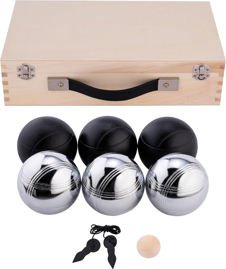 Weible Spiele 010208 - Boules-Set in Holzkiste, 6-teilig,